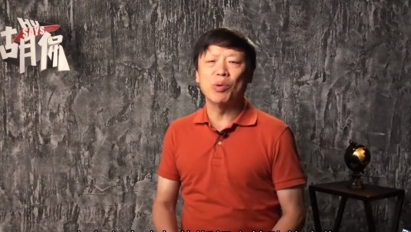 中國官媒《環球時報》總編輯胡錫進。 圖:翻攝自胡錫進微博 中國官媒《環球時報》總編輯胡錫進。 圖:翻攝自胡錫進微博