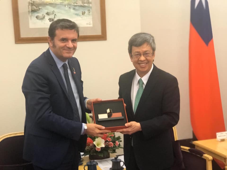錢益友11月訪台拜會副總統陳建仁。 圖:翻攝Gian Marco Centinaio臉書 錢益友11月訪台拜會副總統陳建仁。 圖:翻攝Gian Marco Centinaio臉書
