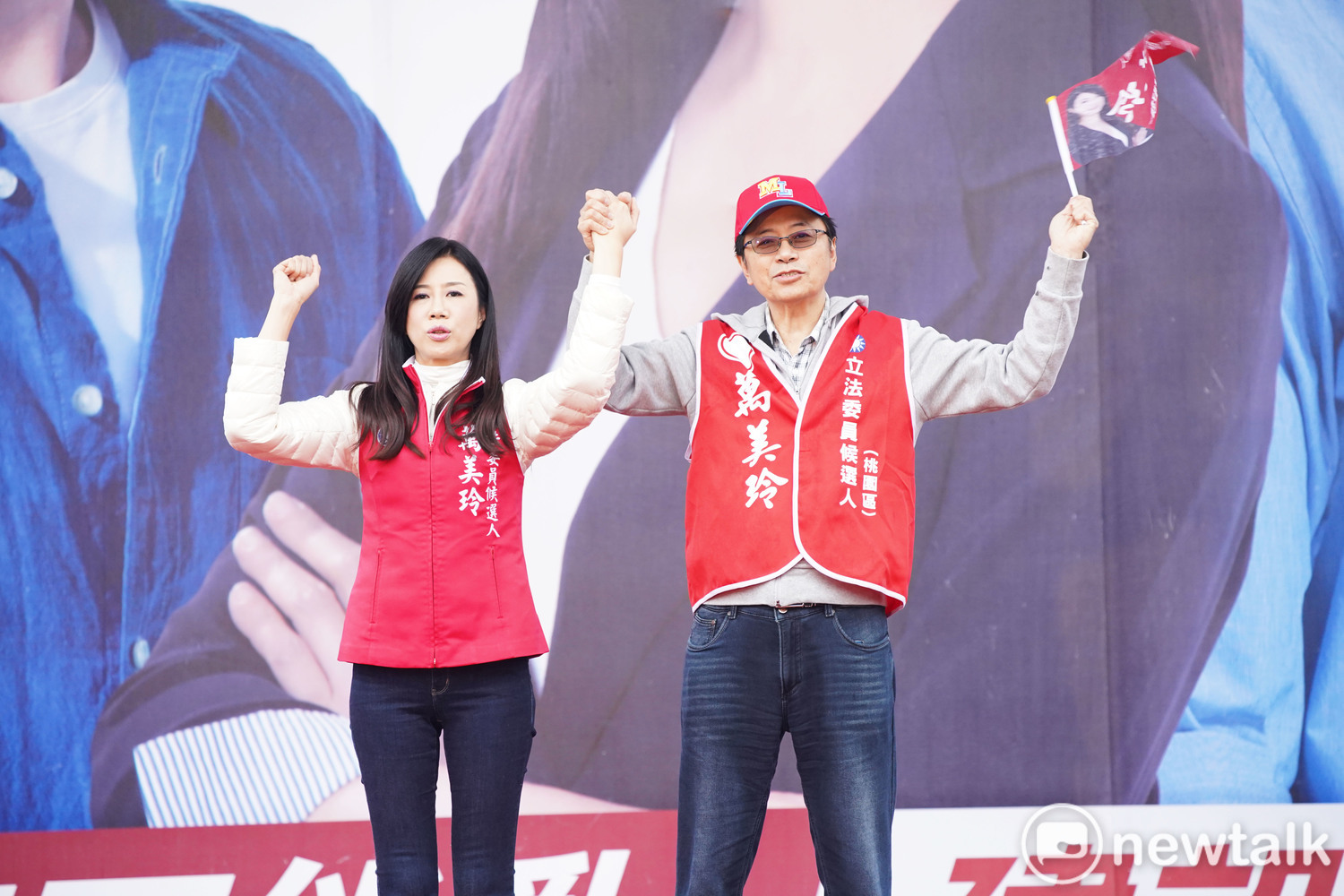 萬美玲競總成立當天,副總統候選人張善政率先到場力挺。 圖:林昀真/攝 萬美玲競總成立當天,副總統候選人張善政率先到場力挺。 圖:林昀真/攝