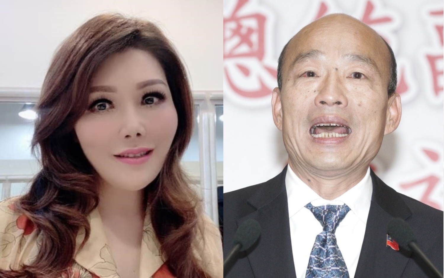 圖左為年代主播張雅琴、圖右為國民黨總統候選人韓國瑜。 圖:新頭殼合成 圖左為年代主播張雅琴、圖右為國民黨總統候選人韓國瑜。 圖:新頭殼合成