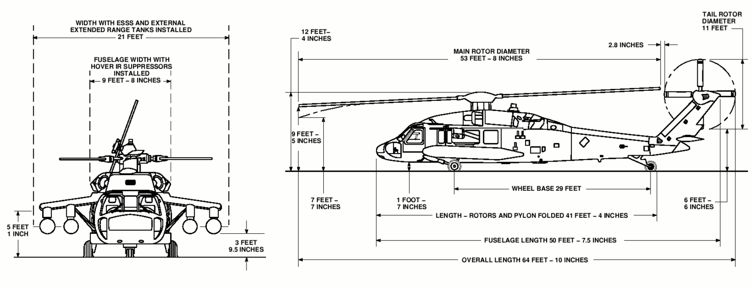 UH-60黑鷹直升機設計圖。 圖:翻攝維基百科 UH-60黑鷹直升機設計圖。 圖:翻攝維基百科