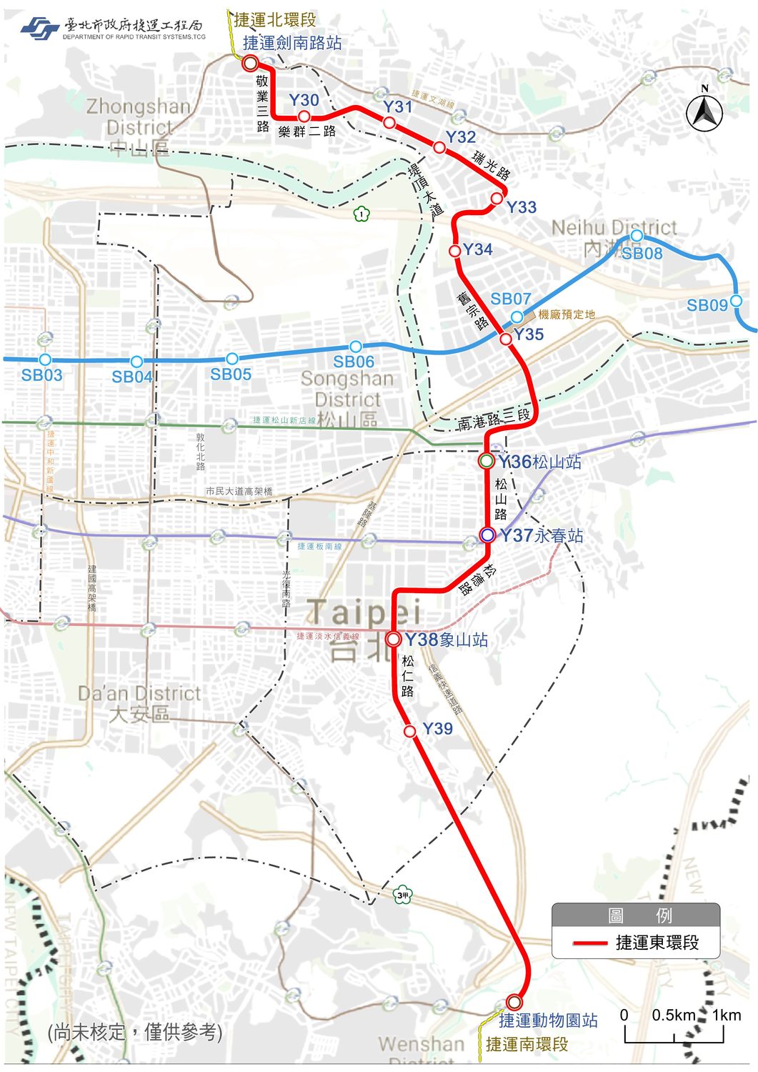 東環段以港湖地區為中心,未來將串聯文湖線、松山線、板南線及信義線,並與已核定的環狀線北環段及南環段銜接。(參考圖) 圖:翻攝自台北市捷運工程局網站 東環段以港湖地區為中心,未來將串聯文湖線、松山線、板南線及信義線,並與已核定的環狀線北環段及南環段銜接。(參考圖) 圖:翻攝自台北市捷運工程局網站