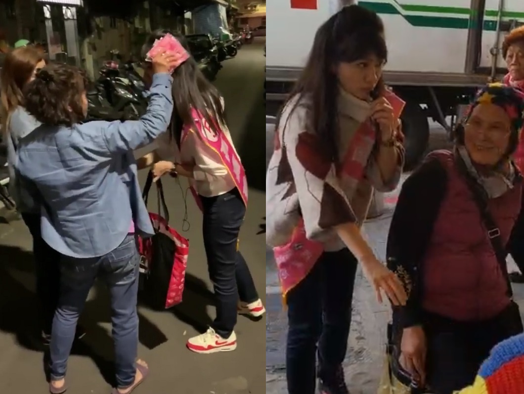 高嘉瑜挨家挨戶謝票,深受長輩喜愛。 圖:翻攝自高嘉瑜臉書直播 高嘉瑜挨家挨戶謝票,深受長輩喜愛。 圖:翻攝自高嘉瑜臉書直播