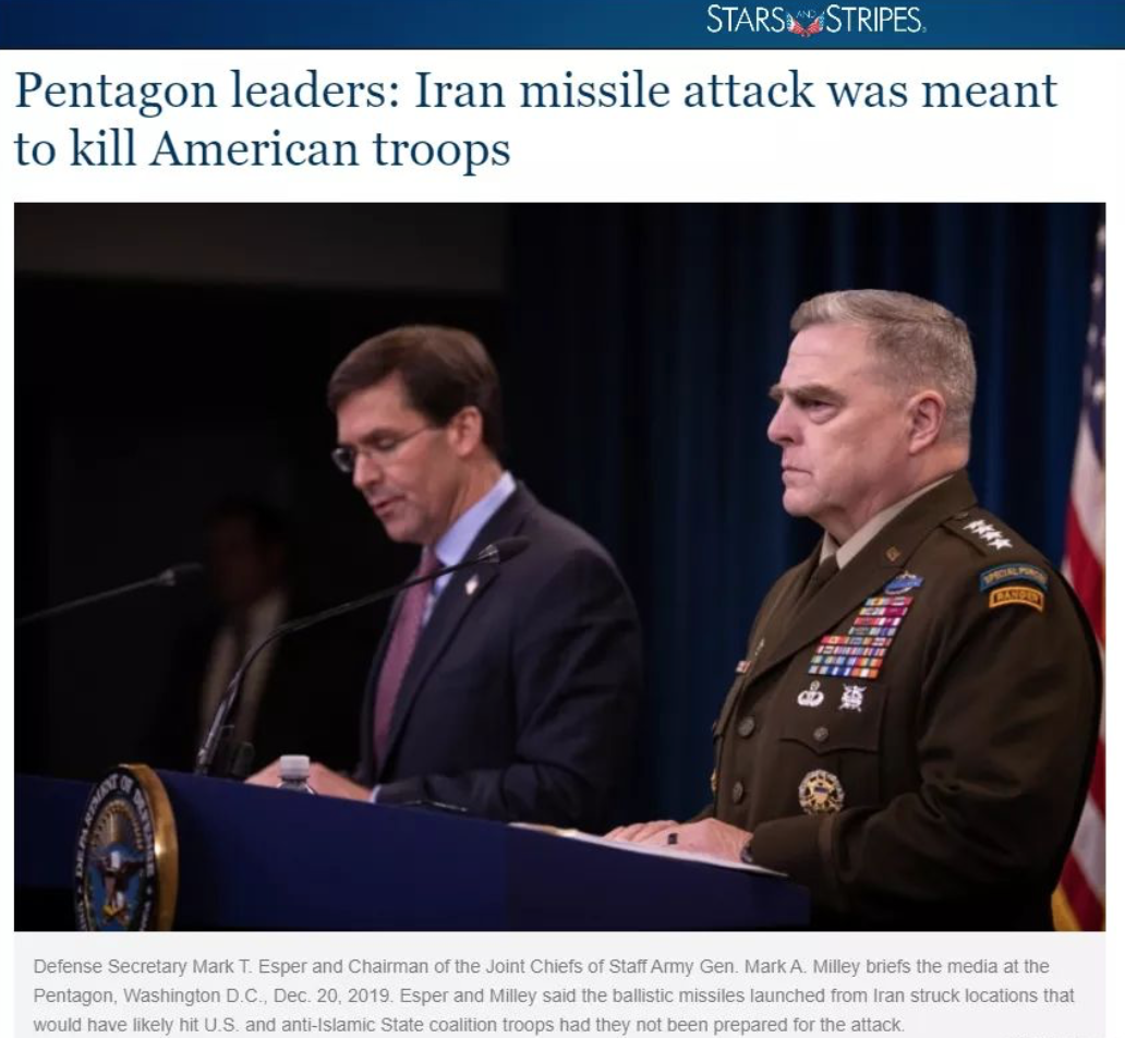 美國陸軍上將、參謀長聯席會議主席馬克•米利反駁伊朗「避免打擊高價值目標」的說法 圖:翻攝自Stars and Stripes 美國陸軍上將、參謀長聯席會議主席馬克•米利反駁伊朗「避免打擊高價值目標」的說法 圖:翻攝自Stars and Stripes