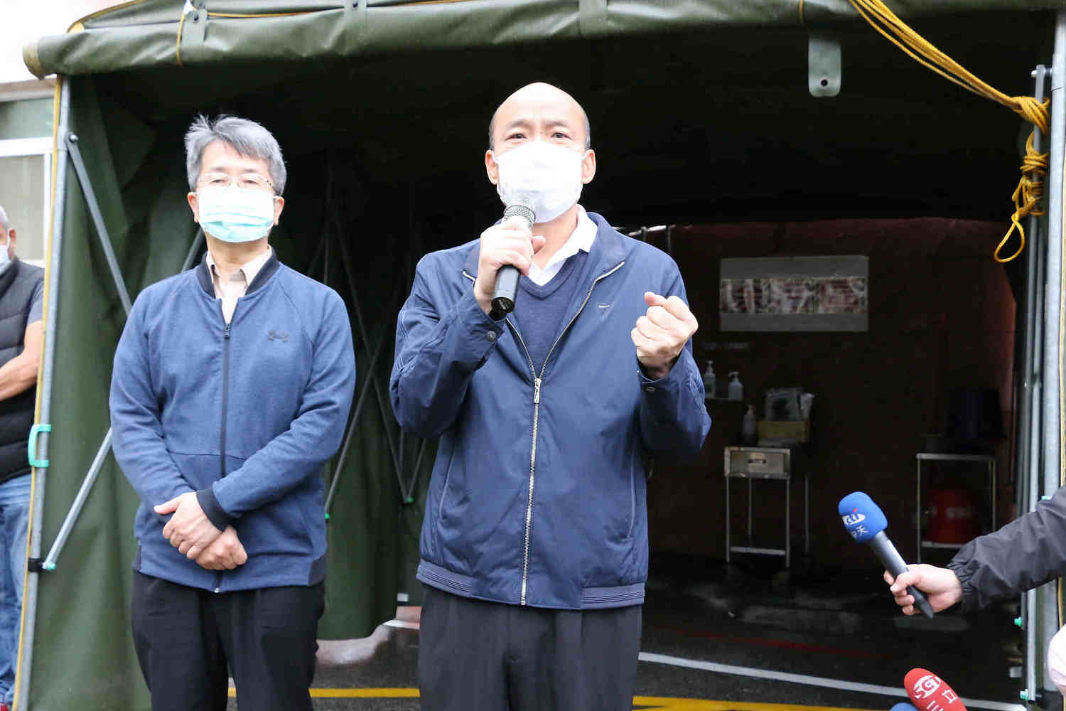 韓國瑜宣示高市府全力防堵疫情社區式擴散。 圖:高雄市政府/提供 韓國瑜宣示高市府全力防堵疫情社區式擴散。 圖:高雄市政府/提供