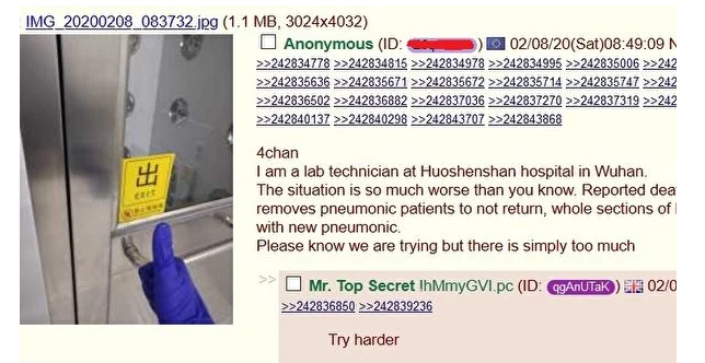 有自稱是中國武漢火神山醫院工作人員,出示相關紙條爆料,99%的病患「有去無回」。 圖:翻攝自《阿波羅新聞》 有自稱是中國武漢火神山醫院工作人員,出示相關紙條爆料,99%的病患「有去無回」。 圖:翻攝自《阿波羅新聞》