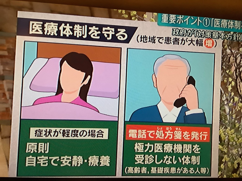 確診輕症不要去醫院,沒事不要去醫療設施 圖:攝自朝日電視報導站 確診輕症不要去醫院,沒事不要去醫療設施 圖:攝自朝日電視報導站