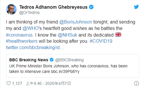 譚德塞的祝福推文一出,馬上遭到國外網友群起撻伐。 圖:翻攝Tedros Adhanom Ghebreyesus推特 譚德塞的祝福推文一出,馬上遭到國外網友群起撻伐。 圖:翻攝Tedros Adhanom Ghebreyesus推特