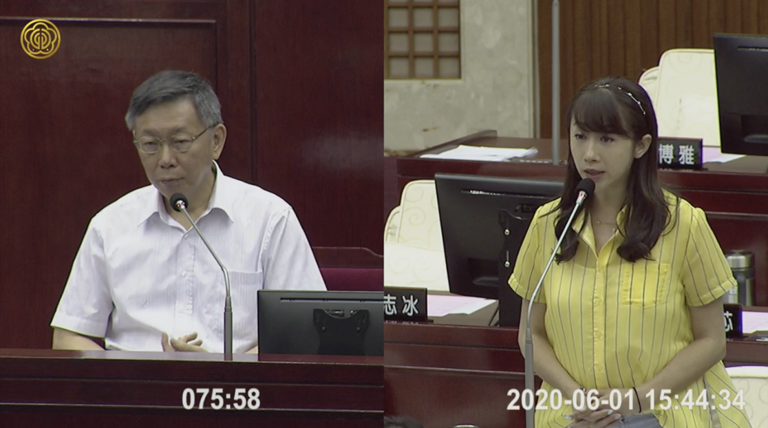 台北市副發言人陳冠廷請辭,民進黨議員許淑華追問,台北市長柯文哲卻怪媒體「我們要檢討台灣媒體為什麼變成這樣?」 圖:翻攝台北市議會直播 台北市副發言人陳冠廷請辭,民進黨議員許淑華追問,台北市長柯文哲卻怪媒體「我們要檢討台灣媒體為什麼變成這樣?」 圖:翻攝台北市議會直播
