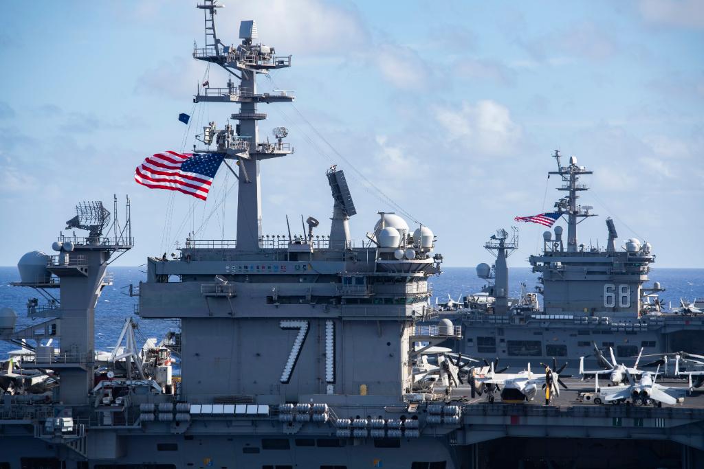 美國航空母艦戰鬥群。(資料照) 圖:翻攝自「U.S. Navy」Twitter 美國航空母艦戰鬥群。(資料照) 圖:翻攝自「U.S. Navy」Twitter