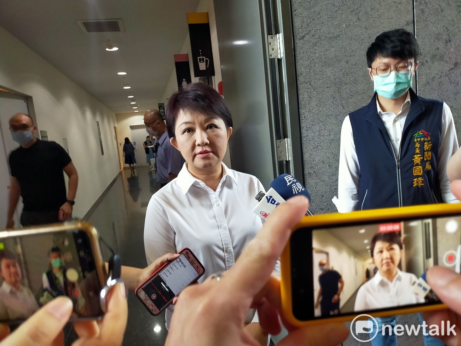 台中市長盧秀燕表示會立即調整朱康震的職務。 圖:唐復年/攝 台中市長盧秀燕表示會立即調整朱康震的職務。 圖:唐復年/攝