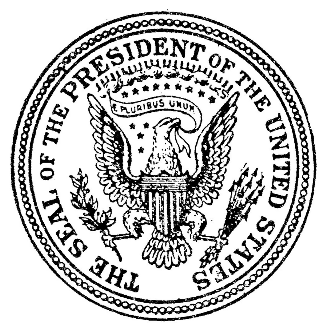 在1916年,伍德羅·威爾遜(Woodrow Wilson)總統將總統印章更改為貝利銀行與比德爾(Bailey Banks&Biddle)版本。 圖:擷取自網路 在1916年,伍德羅·威爾遜(Woodrow Wilson)總統將總統印章更改為貝利銀行與比德爾(Bailey Banks&Biddle)版本。 圖:擷取自網路