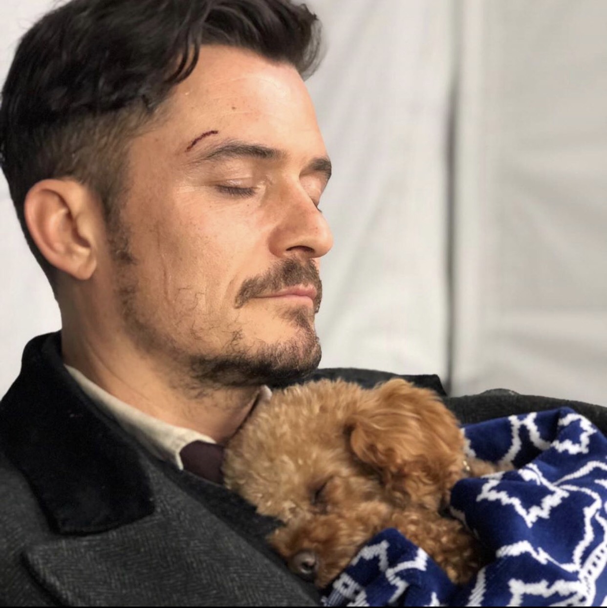 奧蘭多布魯與他的愛犬Mighty平時互動就很親密。 圖:翻攝Instagram 奧蘭多布魯與他的愛犬Mighty平時互動就很親密。 圖:翻攝Instagram