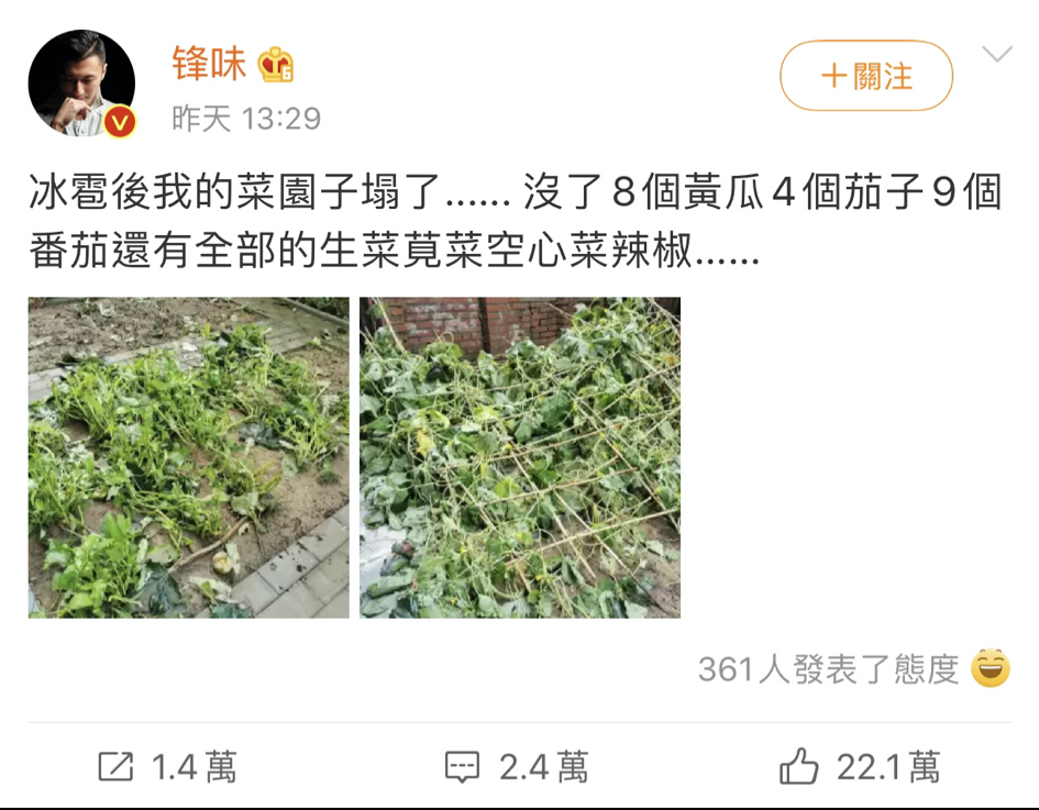 謝霆鋒發文還一一細數自己的損失,笑壞網友。 圖:節自微博 謝霆鋒發文還一一細數自己的損失,笑壞網友。 圖:節自微博