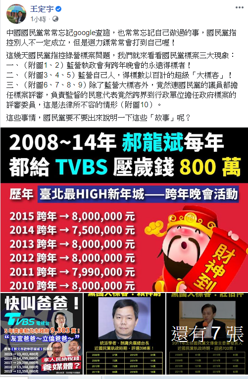 王定宇今下午於臉書發文,酸國民黨「常忘記自己做了什麼」 翻攝自王定宇臉書 王定宇今下午於臉書發文,酸國民黨「常忘記自己做了什麼」 翻攝自王定宇臉書