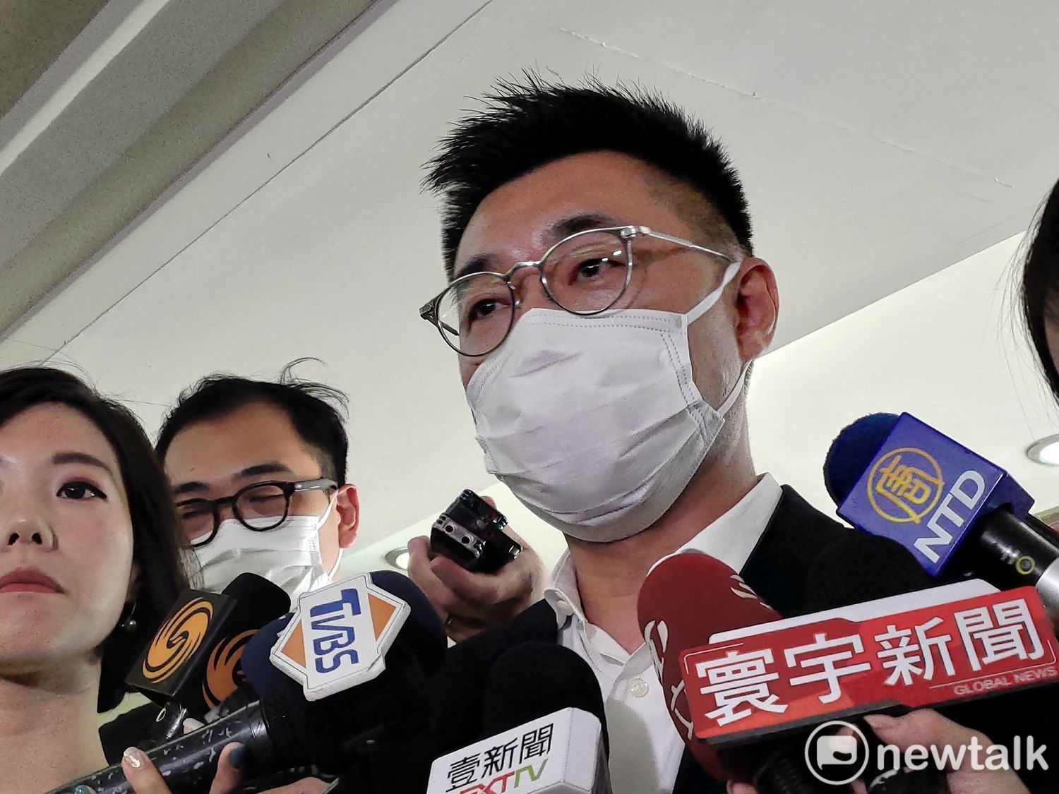 面對到美媒的否認,國民黨主席江啟臣則呼籲蔡英文政府應該謹慎思考。 圖:黃建豪/攝 面對到美媒的否認,國民黨主席江啟臣則呼籲蔡英文政府應該謹慎思考。 圖:黃建豪/攝