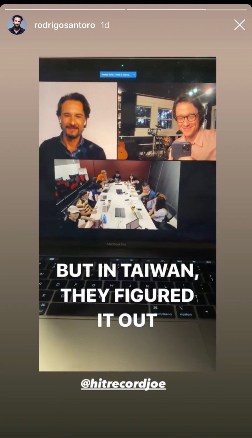 羅德林哥桑特羅與喬瑟夫高登李維接受台灣媒體聯訪時印象深刻,還特別截圖擺上自己IG做紀念。 圖:翻攝自羅德林哥桑特羅IG 羅德林哥桑特羅與喬瑟夫高登李維接受台灣媒體聯訪時印象深刻,還特別截圖擺上自己IG做紀念。 圖:翻攝自羅德林哥桑特羅IG