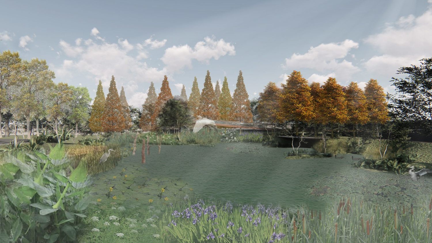 濕地公園完工模擬圖。 圖:台北市政府工務局大地工程處/提供 濕地公園完工模擬圖。 圖:台北市政府工務局大地工程處/提供