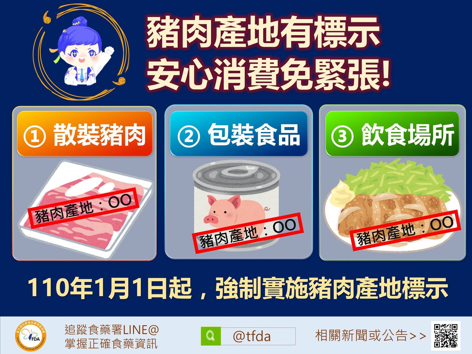 農委會今(1)日再強調,一定會強制實施豬肉產地標示。 圖:取自農委會臉書 農委會今(1)日再強調,一定會強制實施豬肉產地標示。 圖:取自農委會臉書