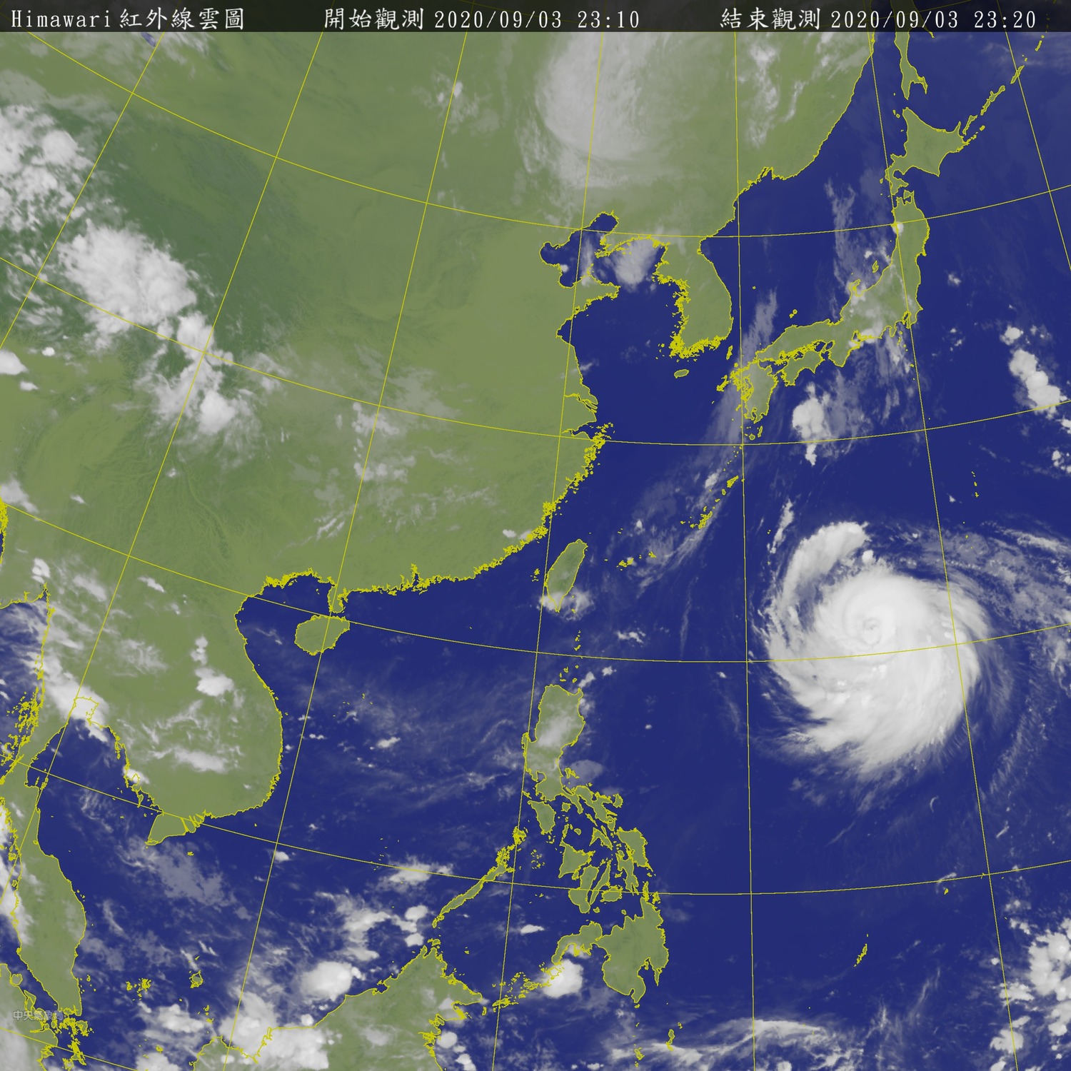 衛星雲圖可看出,台灣東南方的海神颱風結構越來越紮實,還在持續長大中。 圖:中央氣象局/提供 衛星雲圖可看出,台灣東南方的海神颱風結構越來越紮實,還在持續長大中。 圖:中央氣象局/提供