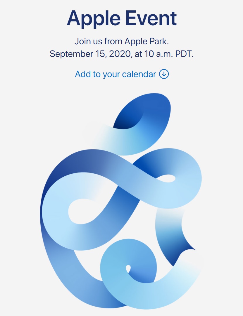 蘋果官方宣布,發表會將於美西時間9月15日上午10時(台灣時間9月16日凌晨1時)舉行。 圖:截取自官網 蘋果官方宣布,發表會將於美西時間9月15日上午10時(台灣時間9月16日凌晨1時)舉行。 圖:截取自官網