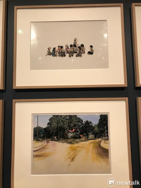 吉貝自傳漫畫展《阿藍的戰爭》系列畫稿。 圖:蔡筱穎/攝 吉貝自傳漫畫展《阿藍的戰爭》系列畫稿。 圖:蔡筱穎/攝
