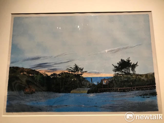 吉貝自傳漫畫展《阿藍的戰爭》系列畫稿。 圖:蔡筱穎/攝 吉貝自傳漫畫展《阿藍的戰爭》系列畫稿。 圖:蔡筱穎/攝