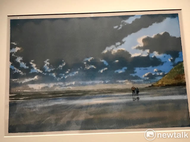 吉貝自傳漫畫展《阿藍的戰爭》系列畫稿。 圖:蔡筱穎/攝 吉貝自傳漫畫展《阿藍的戰爭》系列畫稿。 圖:蔡筱穎/攝