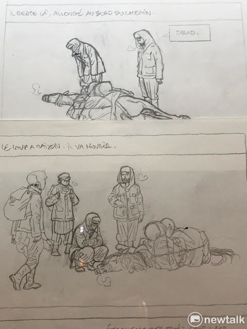 《攝影師》漫畫稿。 圖:蔡筱穎/攝 《攝影師》漫畫稿。 圖:蔡筱穎/攝