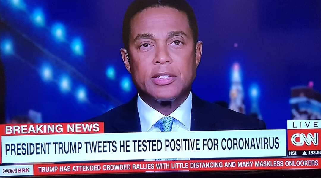CNN今日報導,美國總統川普感染上了武漢肺炎。 圖:翻攝CNN報導畫面 CNN今日報導,美國總統川普感染上了武漢肺炎。 圖:翻攝CNN報導畫面