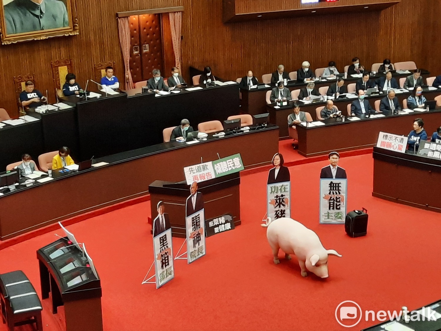 國民黨四度杯葛議場,要求蘇貞昌道歉。 圖:陳佩君/攝 國民黨四度杯葛議場,要求蘇貞昌道歉。 圖:陳佩君/攝