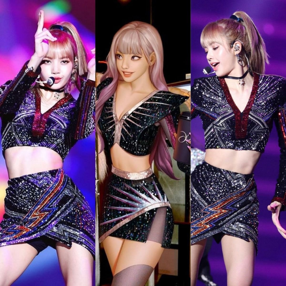 韓網一致認為寧寧的虛擬角色長的和BLACKPINK的LISA幾乎一模一樣。 圖:翻攝自臉書專頁아이돌 이슈 韓網一致認為寧寧的虛擬角色長的和BLACKPINK的LISA幾乎一模一樣。 圖:翻攝自臉書專頁아이돌 이슈