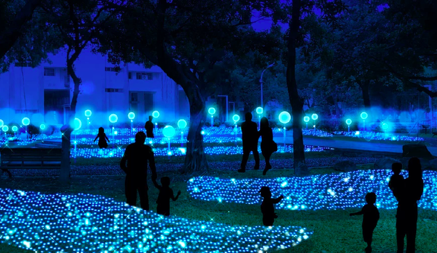 主題燈飾模擬圖:極光雪原。 圖:取自2020屏東聖誕節網站 主題燈飾模擬圖:極光雪原。 圖:取自2020屏東聖誕節網站