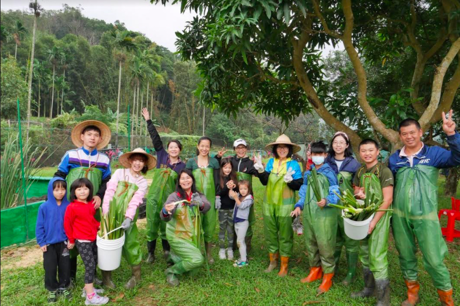 楓茶米休閒農業區現場提供青蛙裝拍照。 圖:桃園市政府/提供 楓茶米休閒農業區現場提供青蛙裝拍照。 圖:桃園市政府/提供
