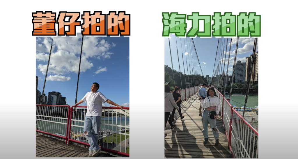 董仔海力拍美照。 圖:翻攝Youtube/不囉嗦看董仔/一日約會驚喜 董仔海力拍美照。 圖:翻攝Youtube/不囉嗦看董仔/一日約會驚喜