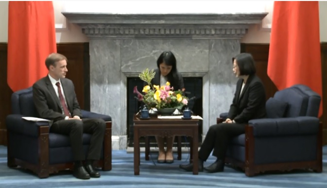 準白宮國安顧問蘇利文2018年12月曾率智庫團訪問台灣,並晉見總統蔡英文。 圖:翻攝presidentialoffice影片 準白宮國安顧問蘇利文2018年12月曾率智庫團訪問台灣,並晉見總統蔡英文。 圖:翻攝presidentialoffice影片
