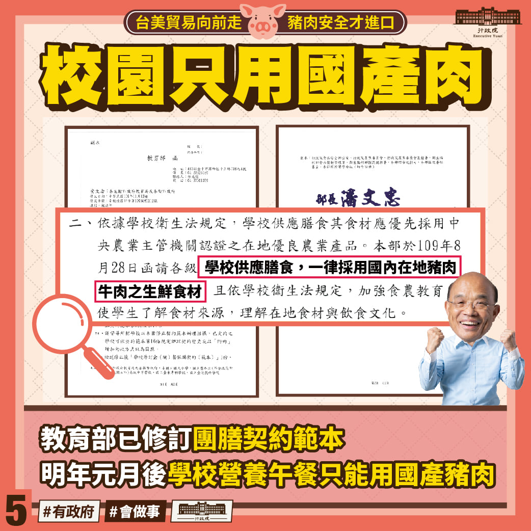 萊豬進口管制措施圖05。 圖:擷自蘇貞昌臉書 萊豬進口管制措施圖05。 圖:擷自蘇貞昌臉書