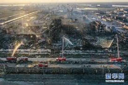 中國江蘇響水縣天嘉宜化工廠2019年3月發生大爆炸,現場變成一片廢墟。 圖 : 翻攝自新華網 中國江蘇響水縣天嘉宜化工廠2019年3月發生大爆炸,現場變成一片廢墟。 圖 : 翻攝自新華網