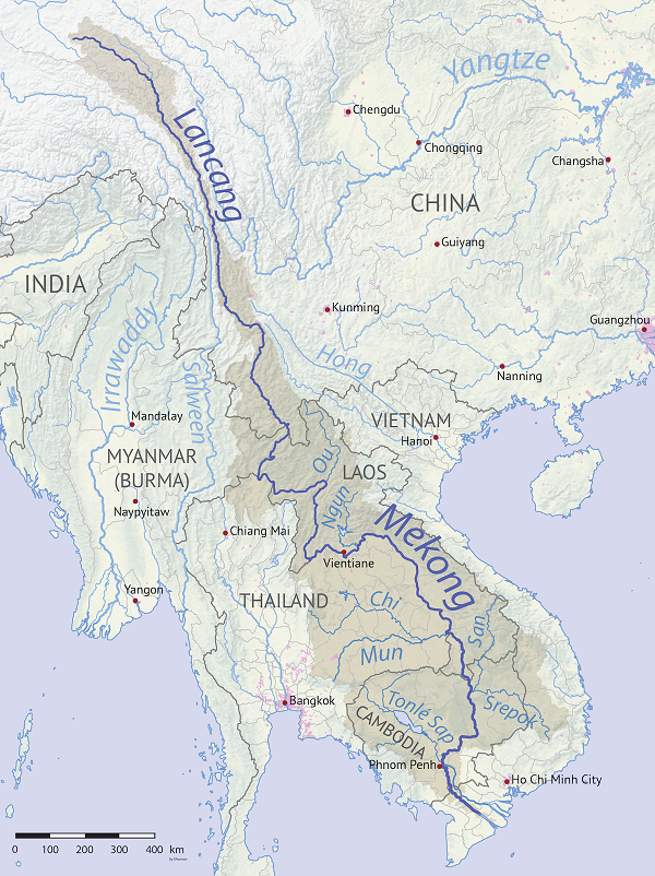 湄公河上游瀾滄江(Lancang)位於中國境內,下游(Mekong)流經泰國、緬甸、寮國等國家。 圖:翻攝自維基百科 Shannon1 湄公河上游瀾滄江(Lancang)位於中國境內,下游(Mekong)流經泰國、緬甸、寮國等國家。 圖:翻攝自維基百科 Shannon1
