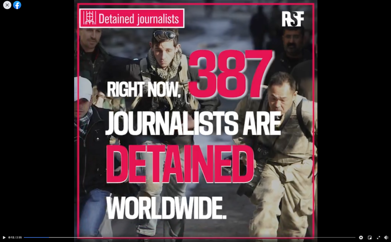 无国界记者组织（RSF）德国分部14日发表报告指出，截至12月全球至少387名媒体工作者遭到关押。   图：翻摄RSF脸书(photo:NewTalk)