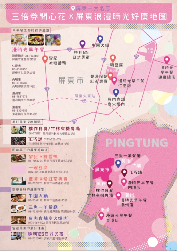 三倍券開心花X屏東浪漫時光好康地圖 圖/黃耀寬提供 三倍券開心花X屏東浪漫時光好康地圖 圖/黃耀寬提供