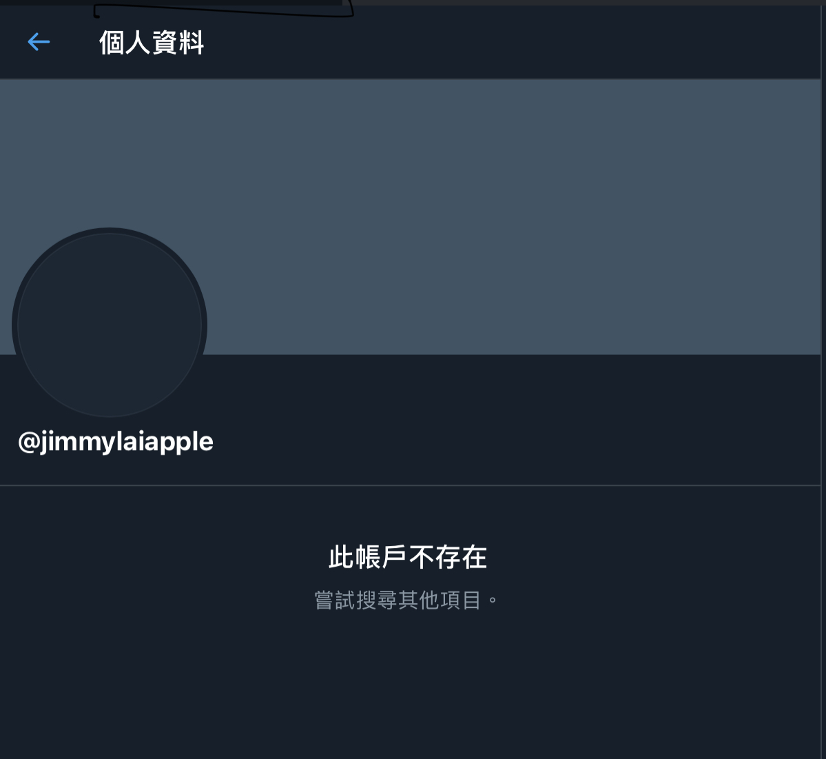 黎智英推特已看不見任何貼文。 圖 : 翻攝自黎智英推特 黎智英推特已看不見任何貼文。 圖 : 翻攝自黎智英推特