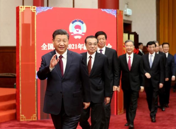 中国领导层出席中国政协新年茶话   图:撷取自百度(photo:NewTalk)
