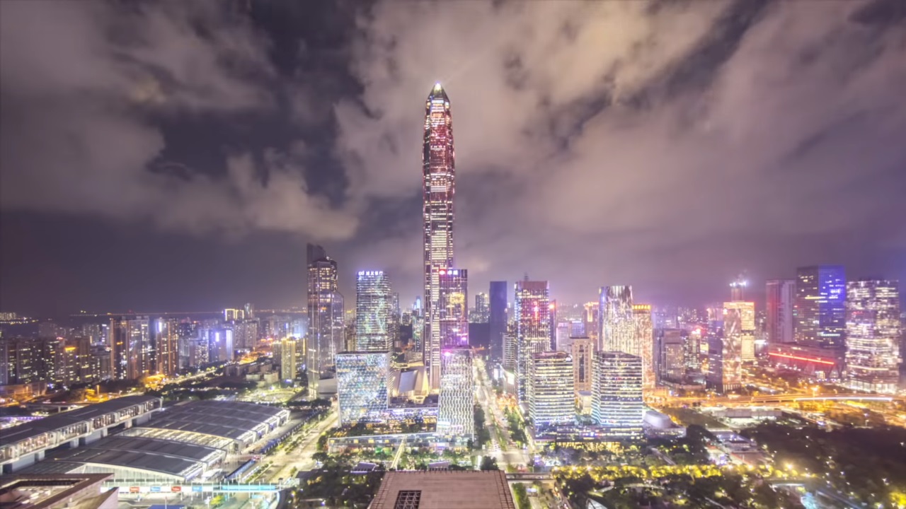 中國深圳夜景。 圖:翻攝自Youtube 中國深圳夜景。 圖:翻攝自Youtube