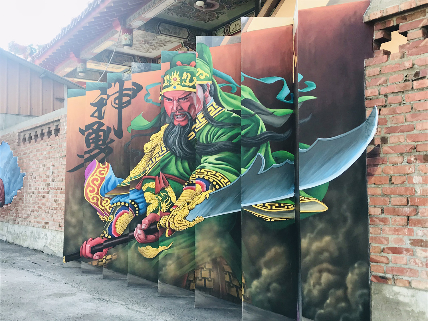 鹽水武廟3D彩繪。 圖:台南觀旅局/提供 鹽水武廟3D彩繪。 圖:台南觀旅局/提供