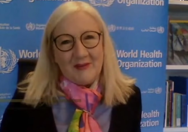 世衛發言人哈里斯(Margaret Harris)表示,世衛建議使用低劑量抗凝血劑,預防COVID-19患者血管內出現血栓。 圖:翻攝Youtube 世衛發言人哈里斯(Margaret Harris)表示,世衛建議使用低劑量抗凝血劑,預防COVID-19患者血管內出現血栓。 圖:翻攝Youtube