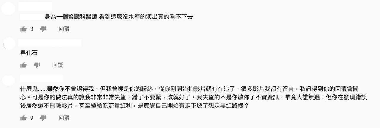 曾經為愛莉莎莎的粉絲留言。 圖:翻攝Youtube/愛莉莎莎 曾經為愛莉莎莎的粉絲留言。 圖:翻攝Youtube/愛莉莎莎