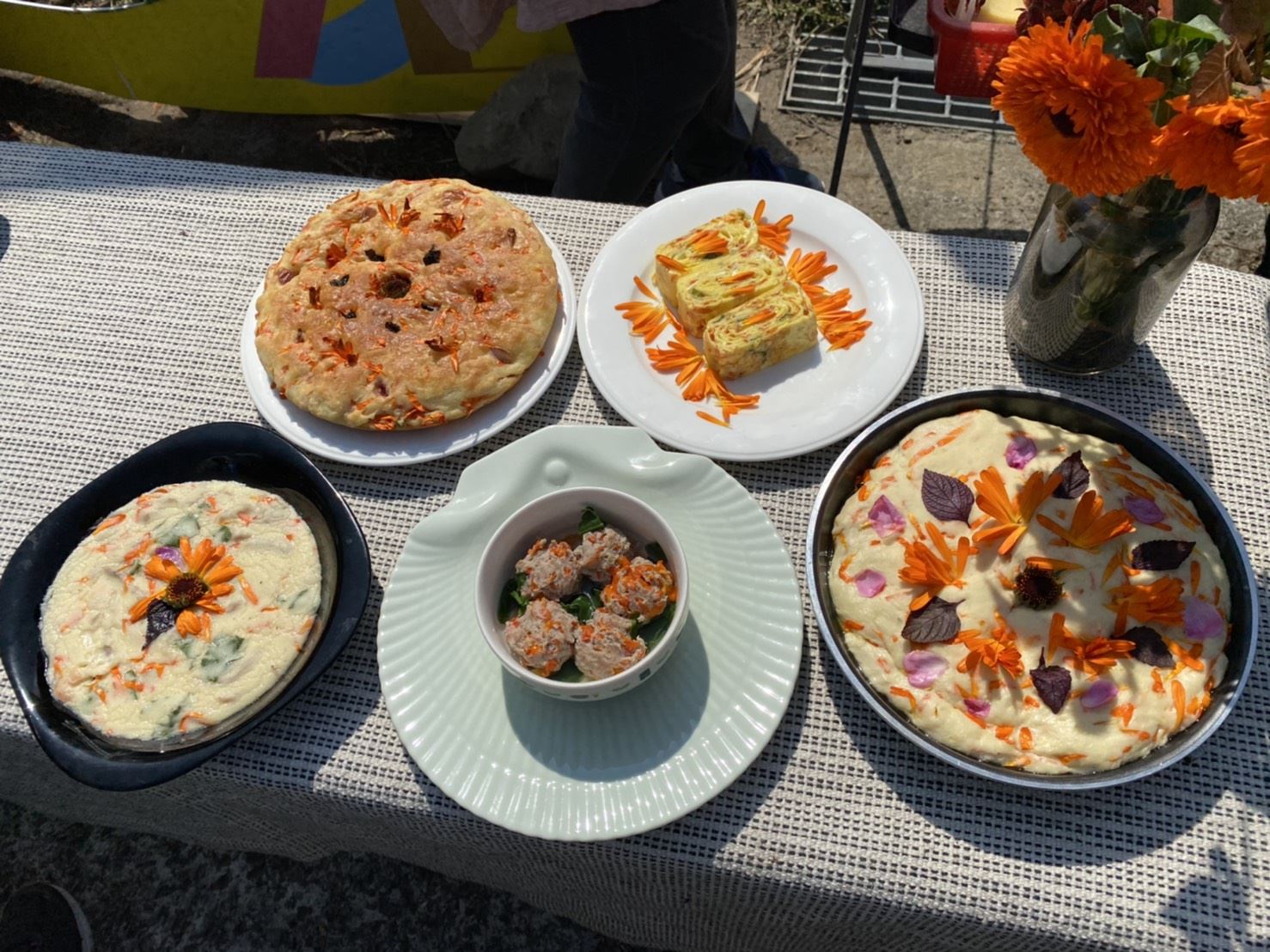 活動包含金盞花的特色餐點。 圖:新竹縣政府/提供 活動包含金盞花的特色餐點。 圖:新竹縣政府/提供