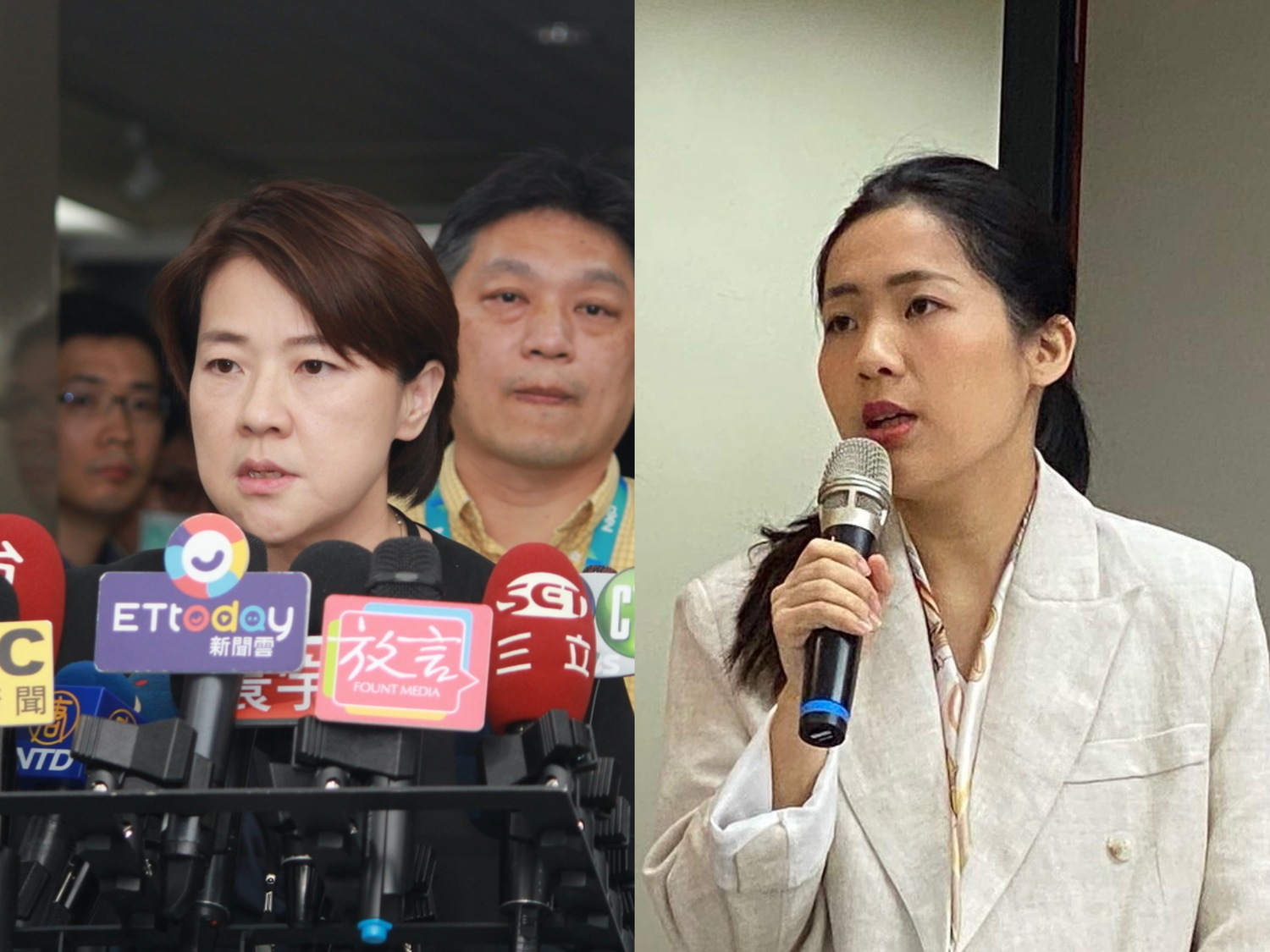 台北市議員徐巧芯(右)撞臉副市長黃珊珊。 圖:新頭殼合成(資料照) 台北市議員徐巧芯(右)撞臉副市長黃珊珊。 圖:新頭殼合成(資料照)