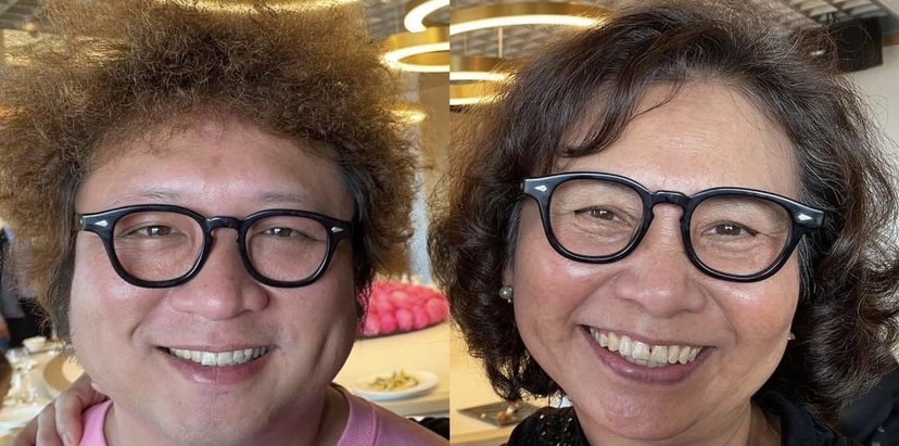 兩人不只沒戴眼鏡很像,就連同時戴上眼鏡也非常相似。 圖:翻攝自納豆臉書 兩人不只沒戴眼鏡很像,就連同時戴上眼鏡也非常相似。 圖:翻攝自納豆臉書